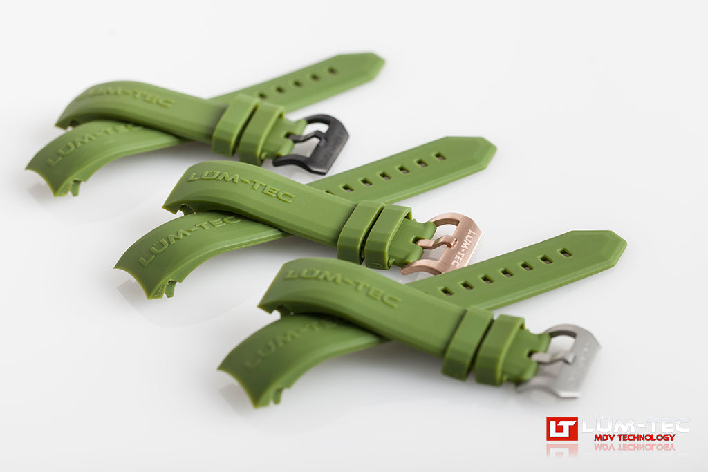 Combat B/RR Series/400M Green Rubber Strap 22mm
