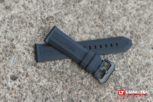 The Original Lüm-Tec OEM Rubber Strap with PVD Buckle 22mm, 24mm and 26mm